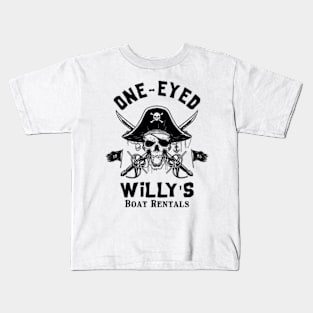 One-Eyed Willy's Boat Rentals Kids T-Shirt